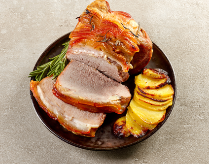 Mo: Gegrillter Bauch mit Kartoffelgratin